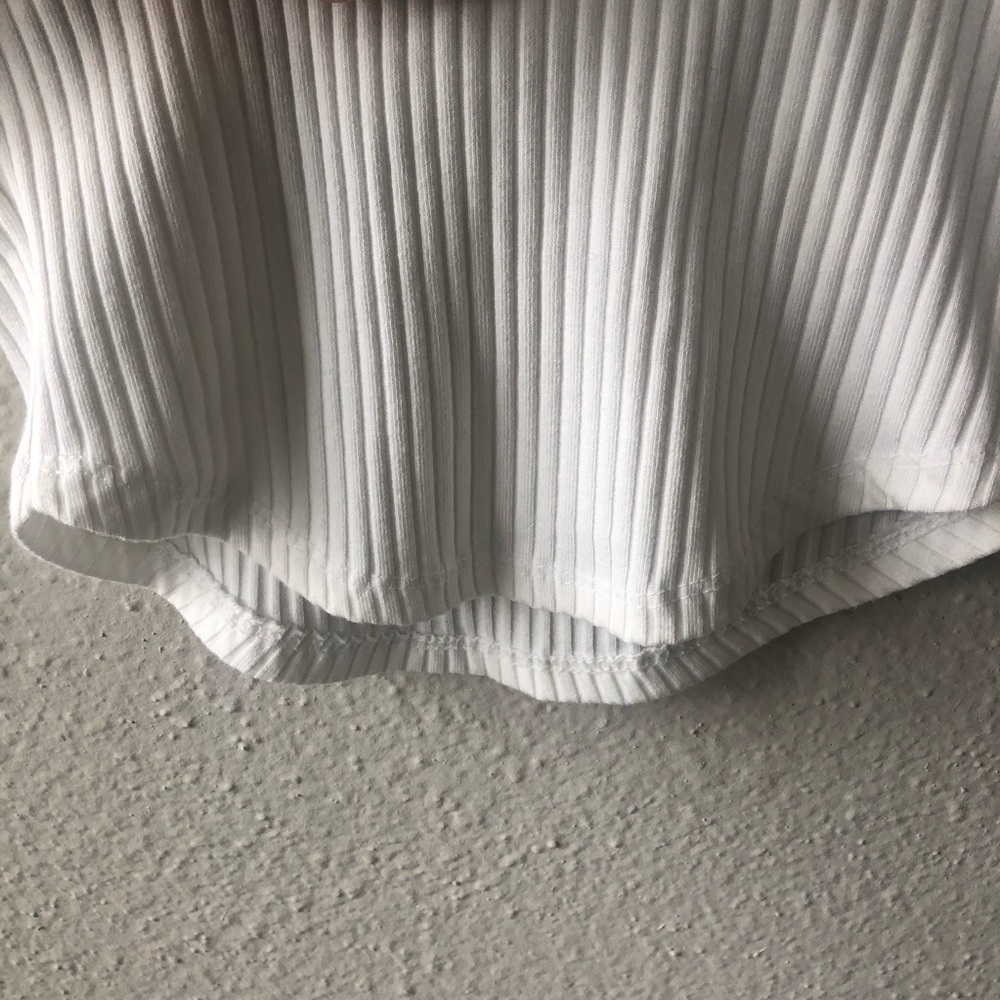 Urban Outfitters White Ribbed High Neck Tank Top - Picture 6 of 8